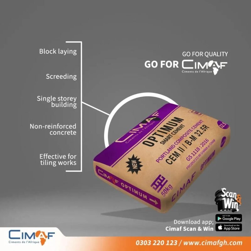 CIMAF Optimum Cement - 42.5R Grade | High-Quality Cement for Structural and General Construction