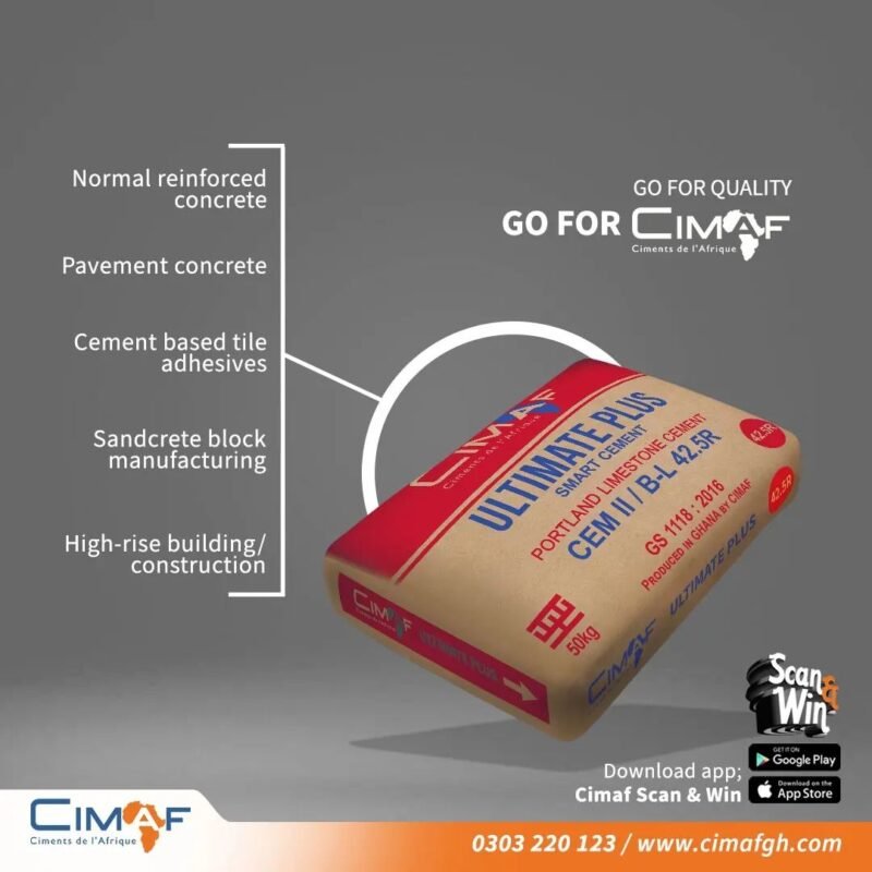 CIMAF Ultimate Plus Cement - 42.5R Grade | Premium Portland Limestone Cement for Versatile Construction Needs