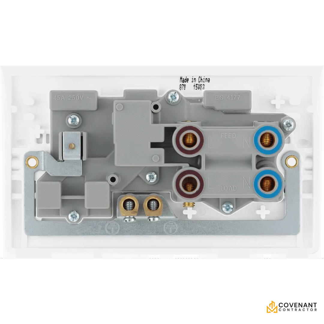 Cooker Control Unit with 13A Socket - White Moulded - 45A - Image 3
