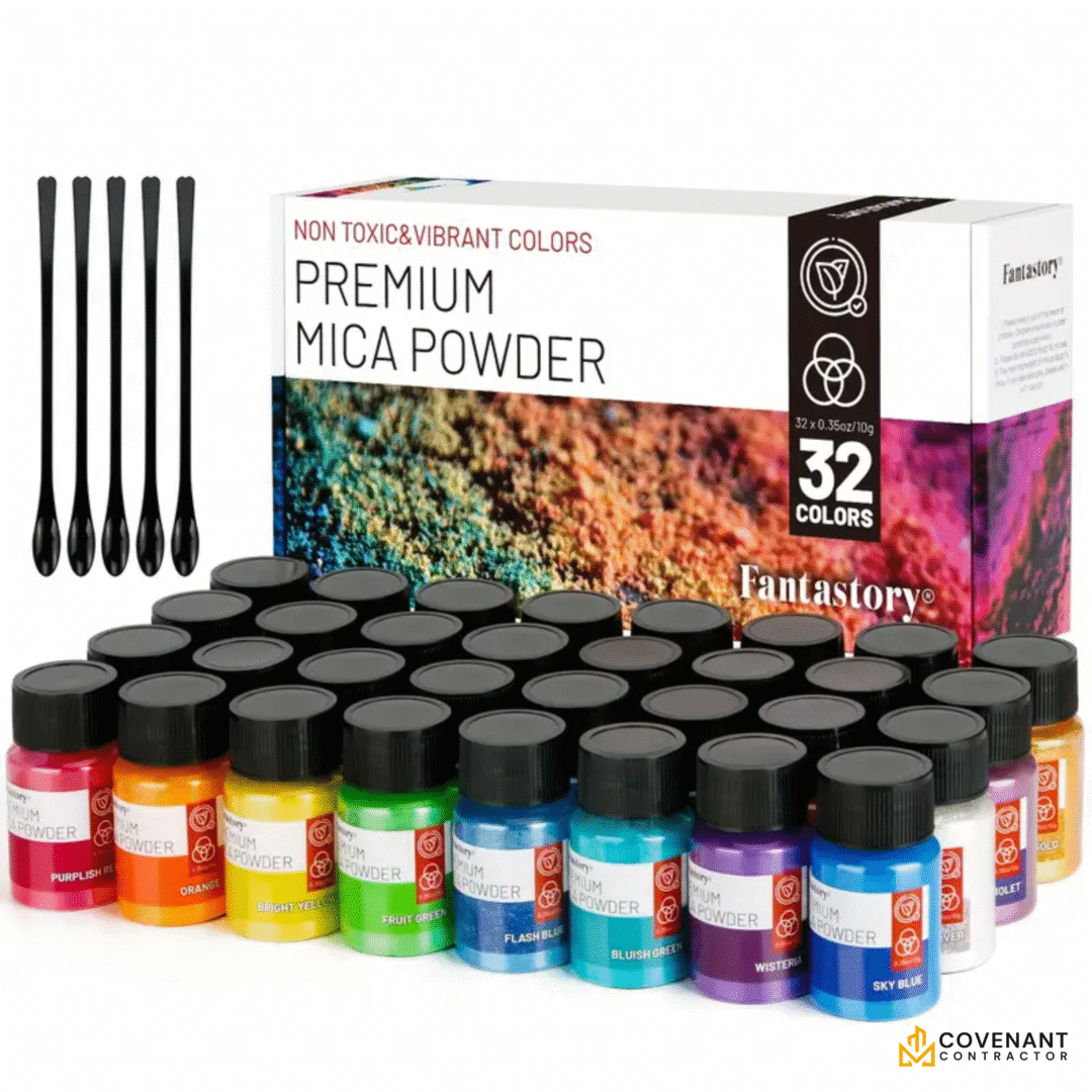 32-Color Mica Powder & Resin Pigment Set – 0.5-10g Jars (Inc. 5 Glitter Mica Powders) - Image 3