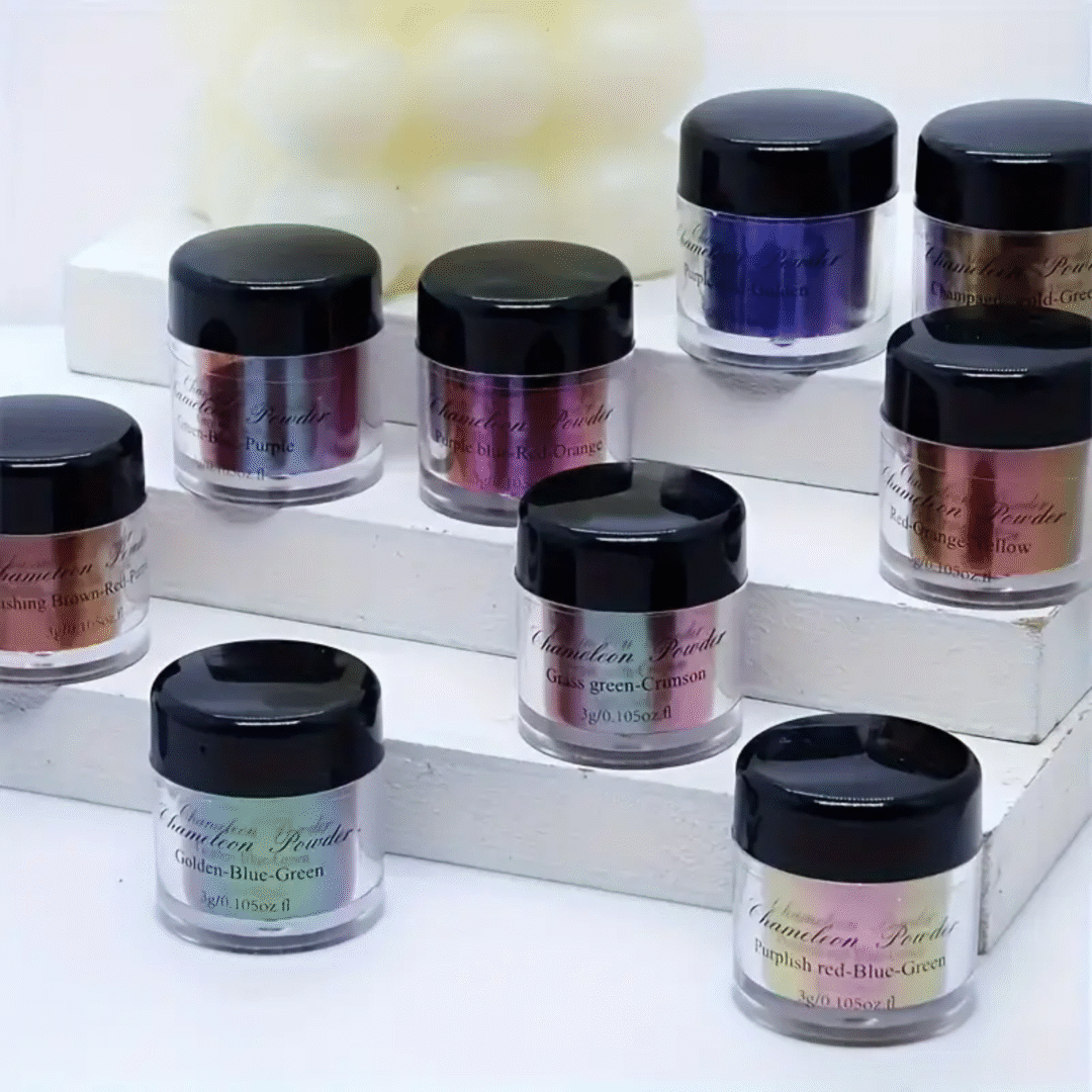 10pcs Chameleon Mica Powder Set – 3g UV Holographic Glitter Resin - Image 2