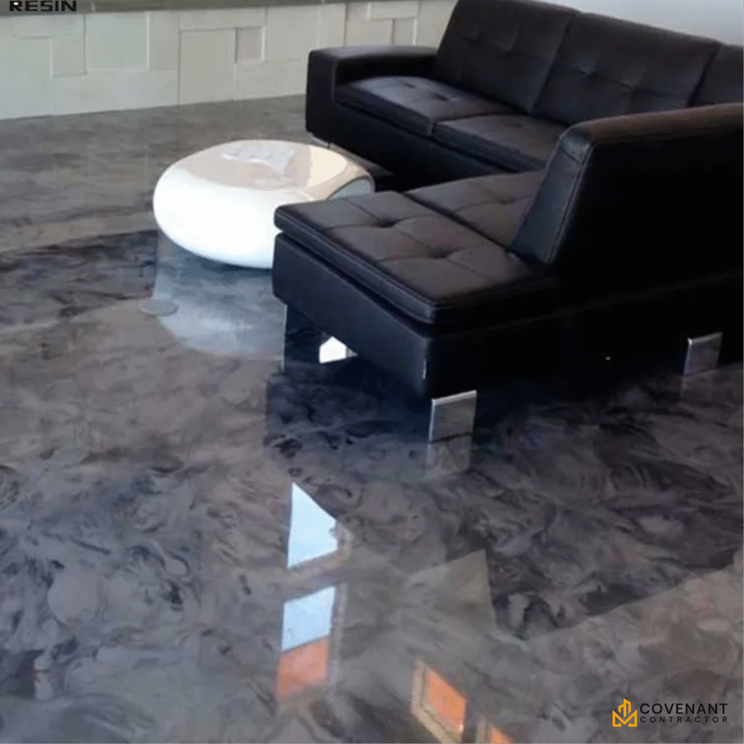 Clear Transparent Epoxy Floor Paint with Metallic Pearl Pigments - Image 2