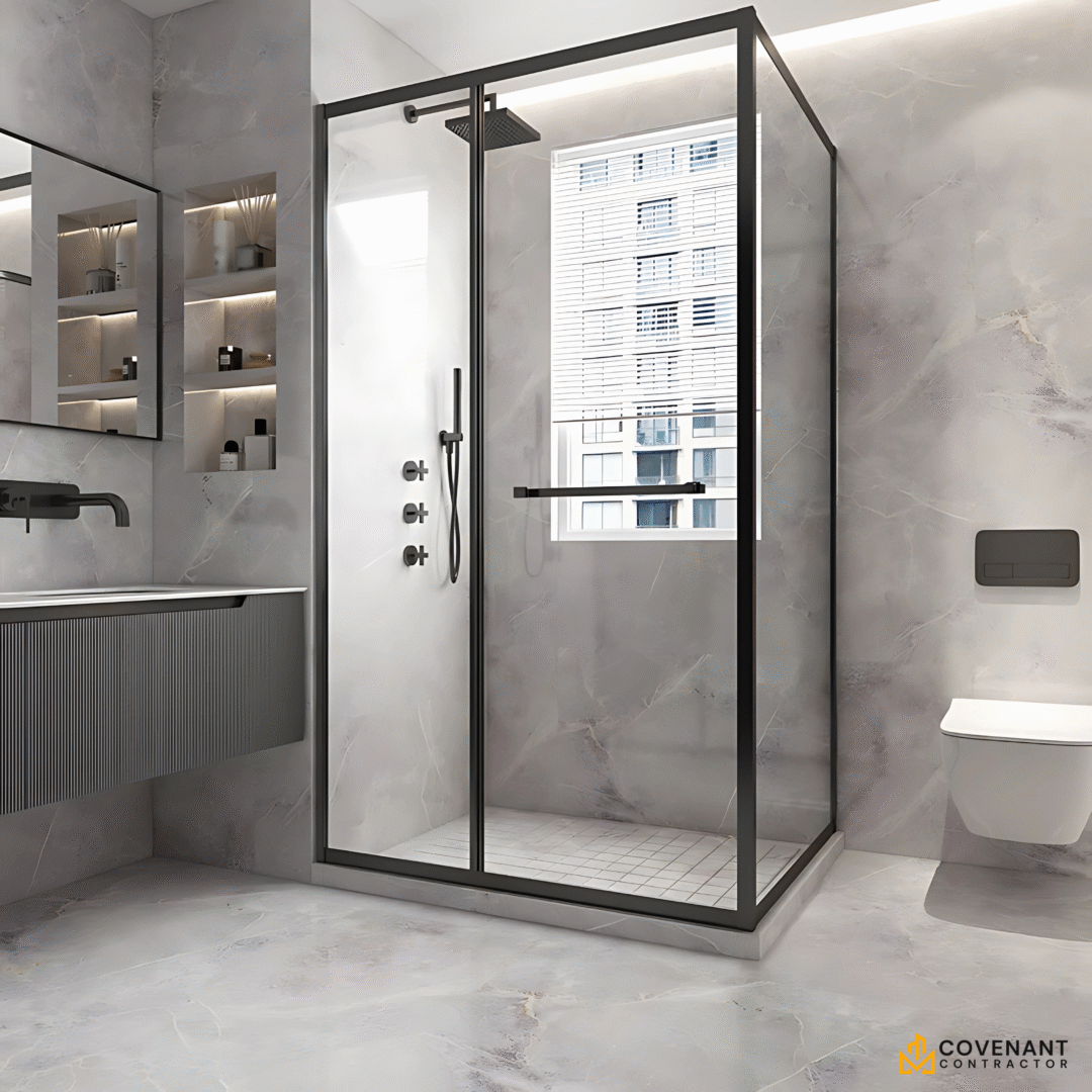 Frameless Glass Sliding Shower Enclosure - Image 2