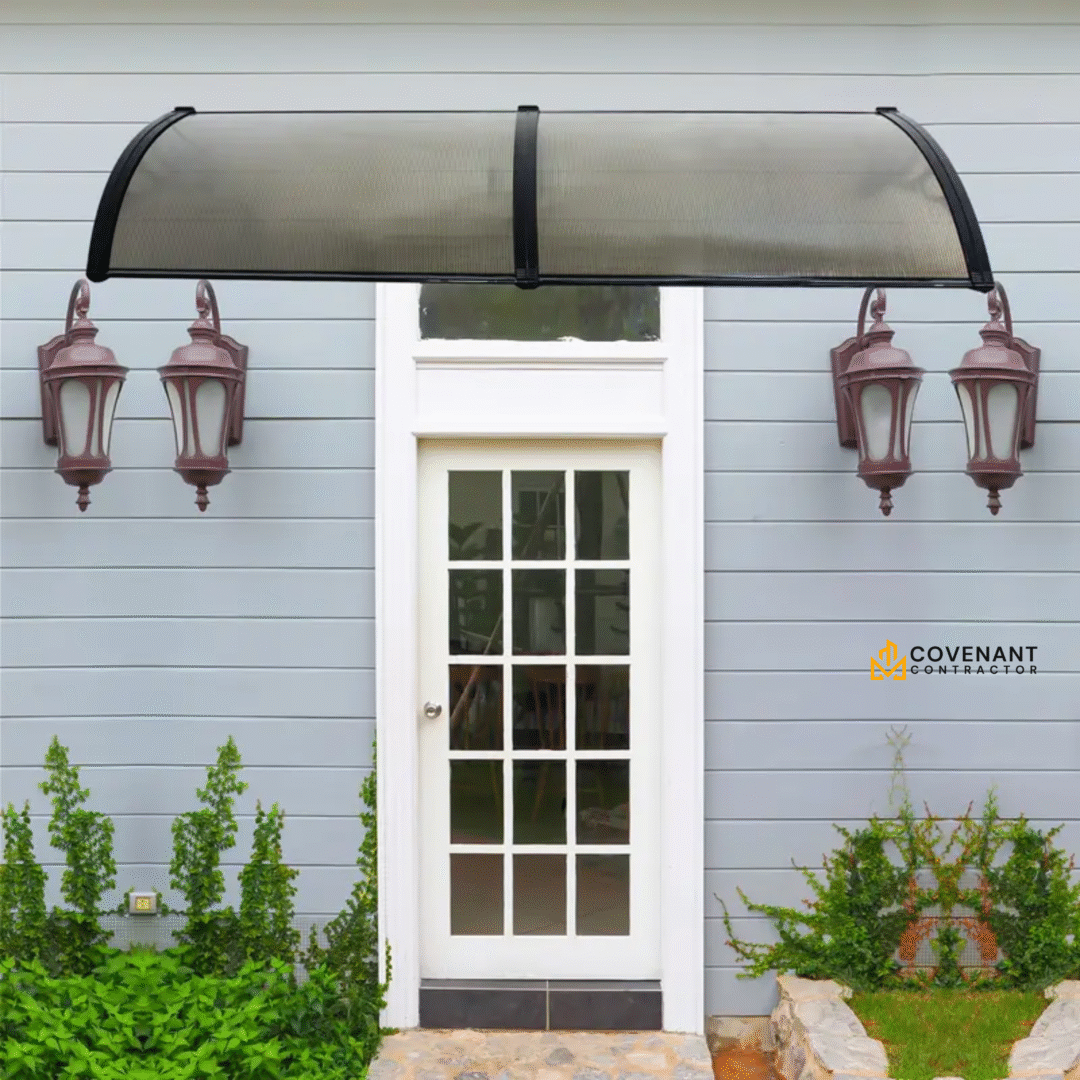 1PC Brown Polycarbonate Patio Awning - Image 4