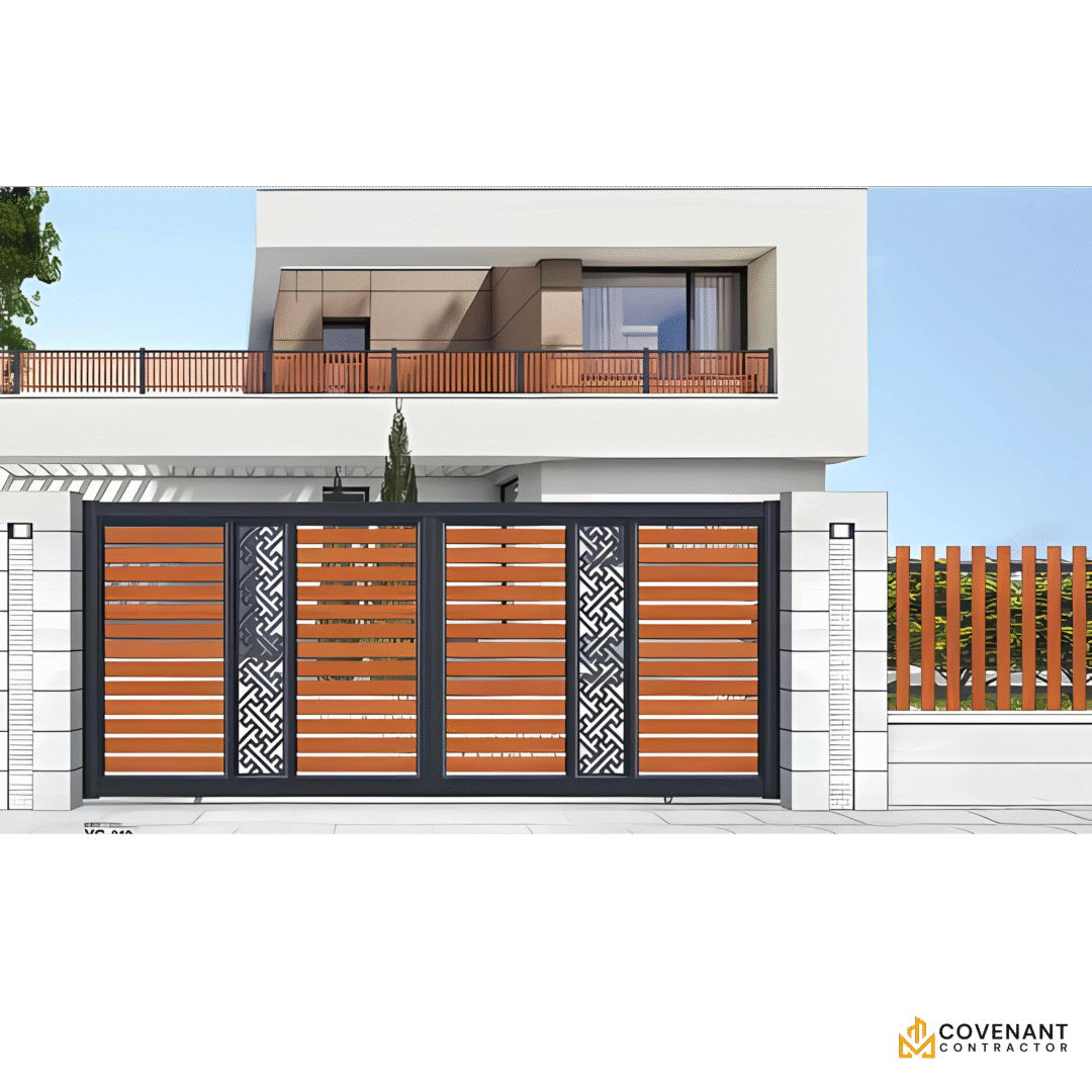 Elegant Modern Sliding Metal Security Gate with Access Control - Image 5