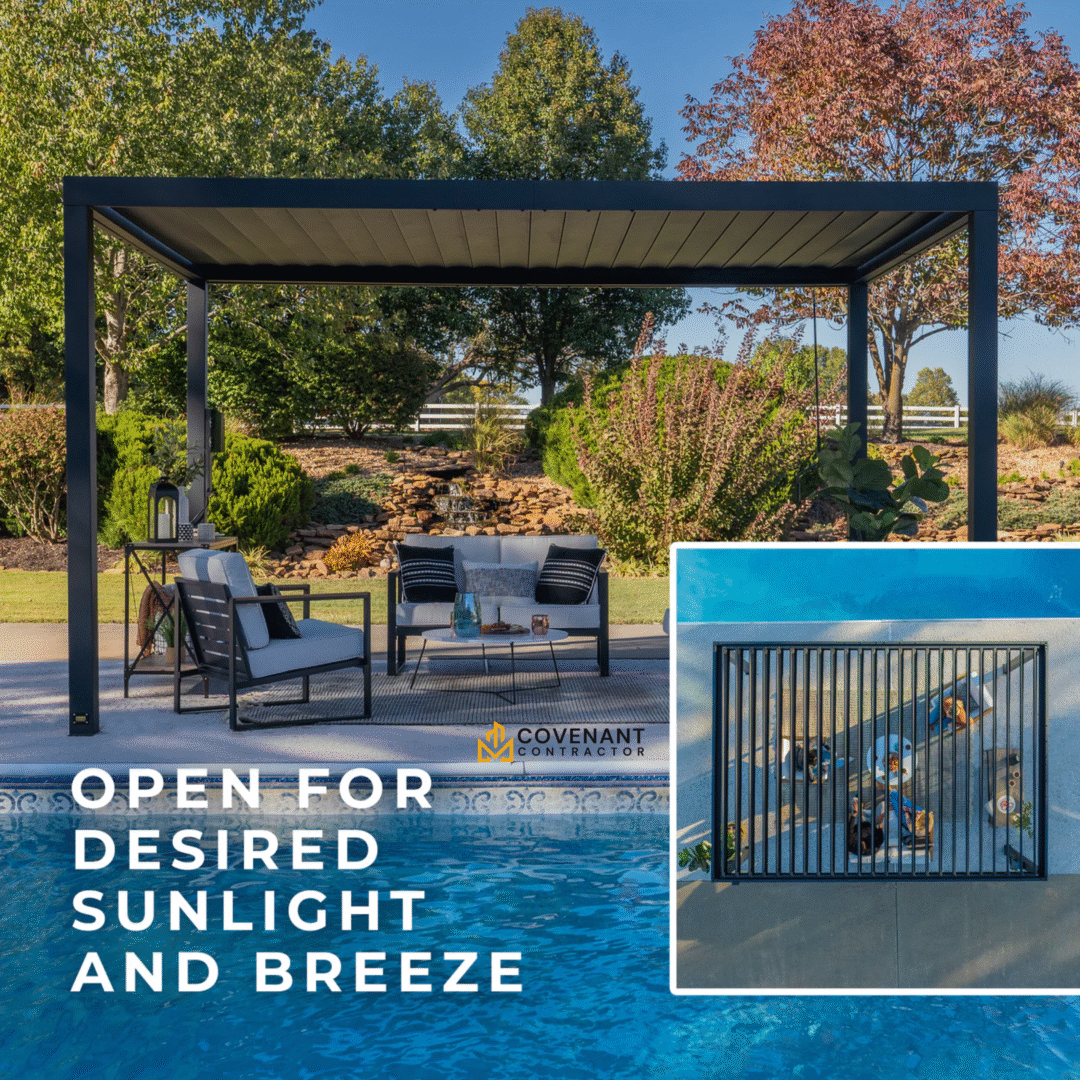 Sarasota 14'x10' Louvered Steel Pergola - Image 3