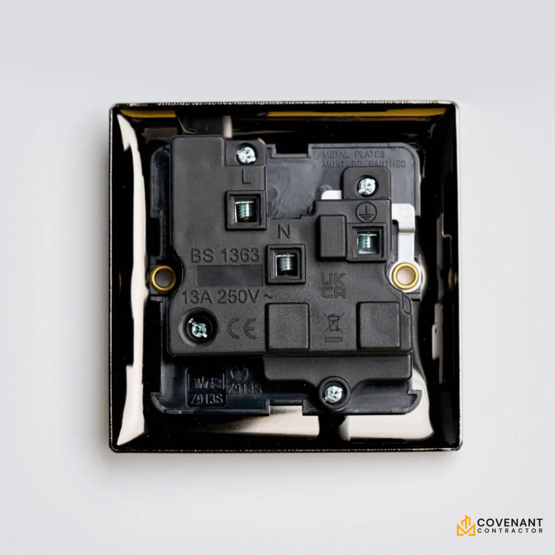 Single Switched Socket - Black Nickel - Image 3