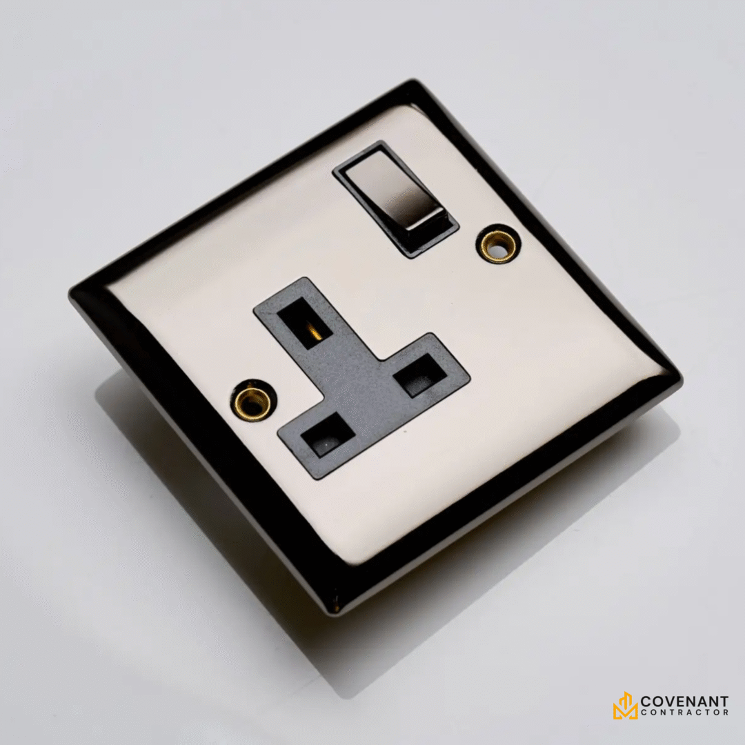 Single Switched Socket - Black Nickel - Image 2