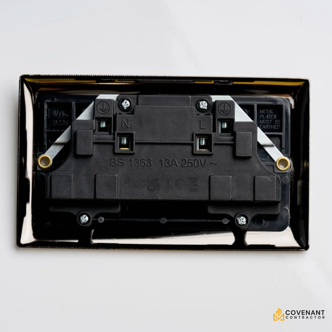 Double Switched Socket - Black Nickel - Image 4