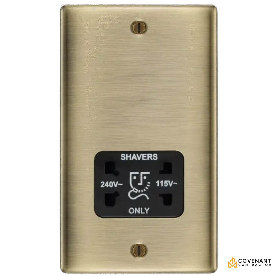 Shaver Socket - Dual Voltage (115-240V) - Antique Brass
