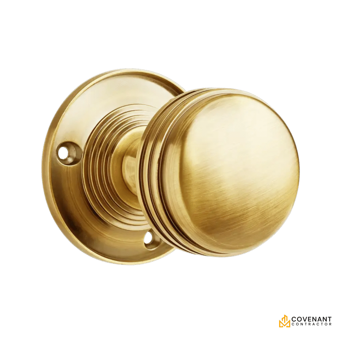 Ringed Mortice Door Knob - Brushed Brass (Boxed)