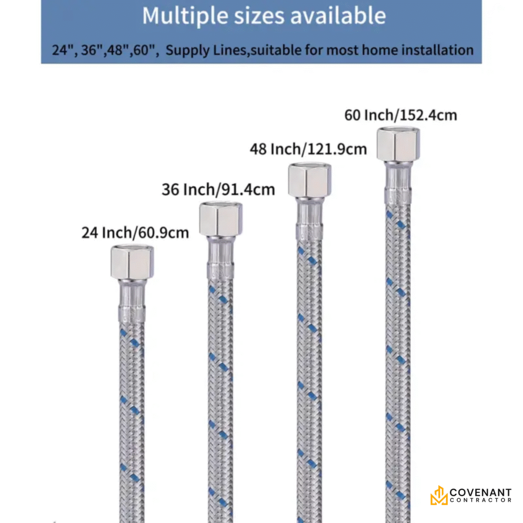 2-Pack Stainless Steel Braided Faucet Hoses - Image 3