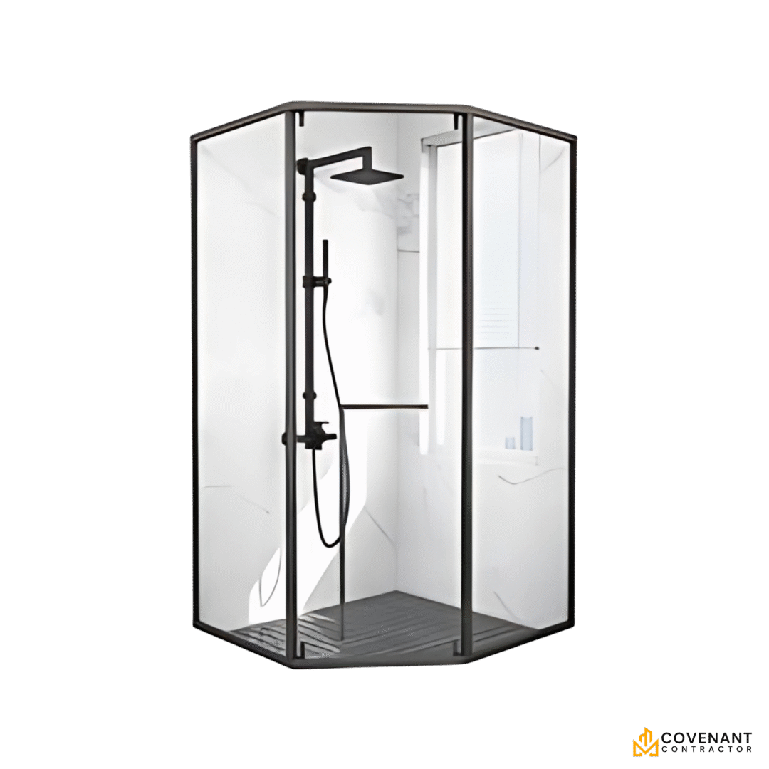 Diamond-Shaped Single Sliding Door Shower Screen