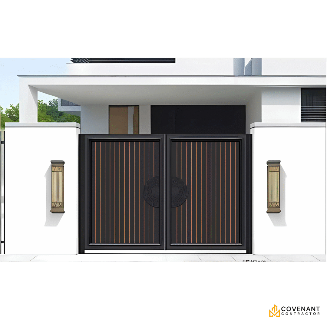 Elegant Modern Sliding Metal Security Gate with Access Control - Image 4