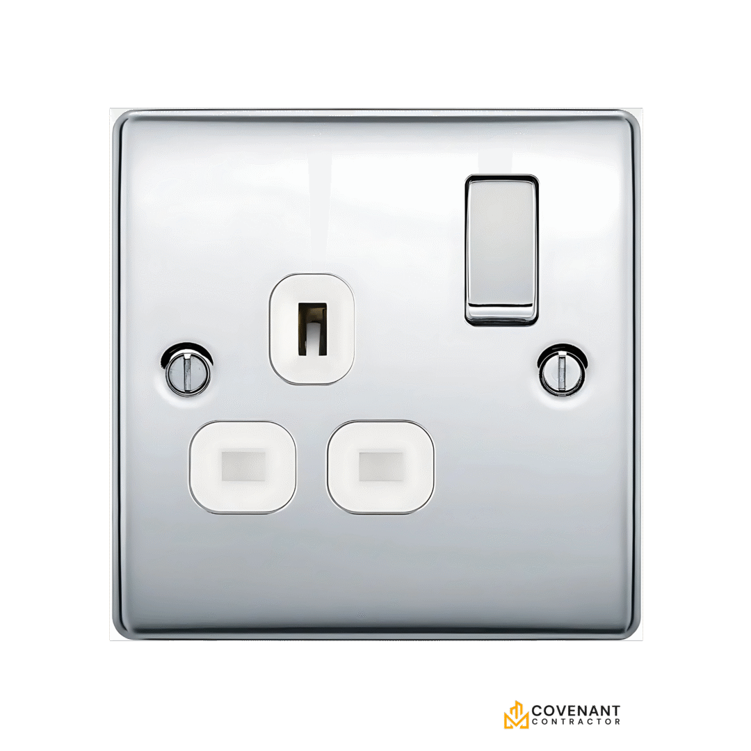 Single Plug Socket - Polished Chrome