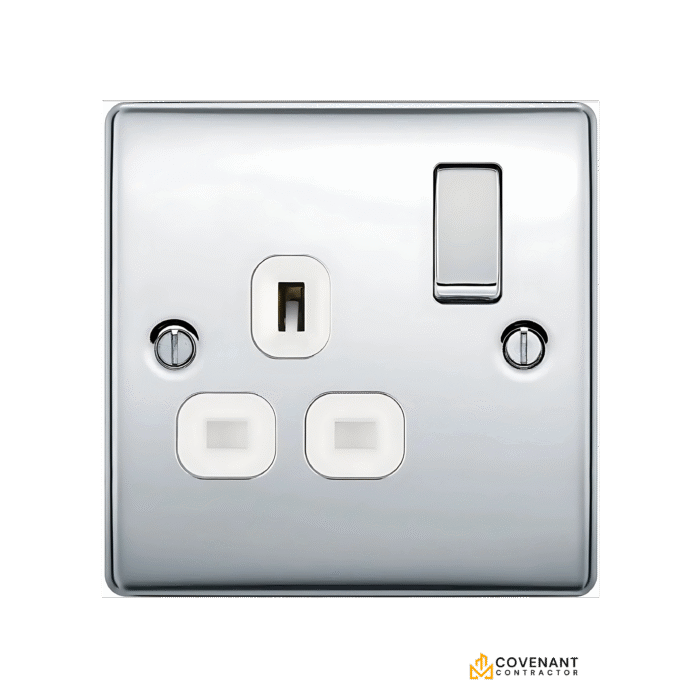 Single Plug Socket - Polished Chrome
