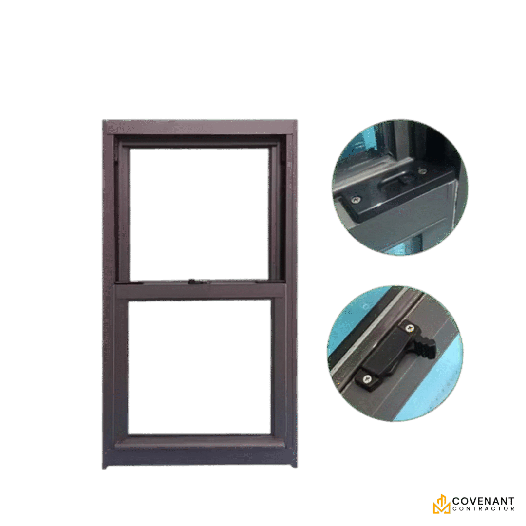American-Style Aluminum Double Glazed Sash Windows (Single Hung) - Image 2