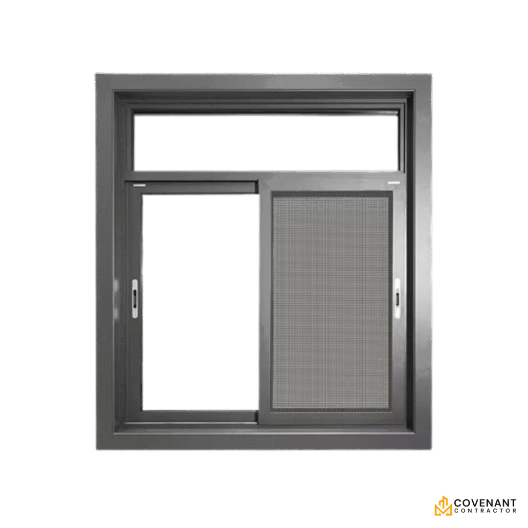 Powder Coated Aluminum Sliding Windows with Double Glazed Tempered Glass & Flyscreen