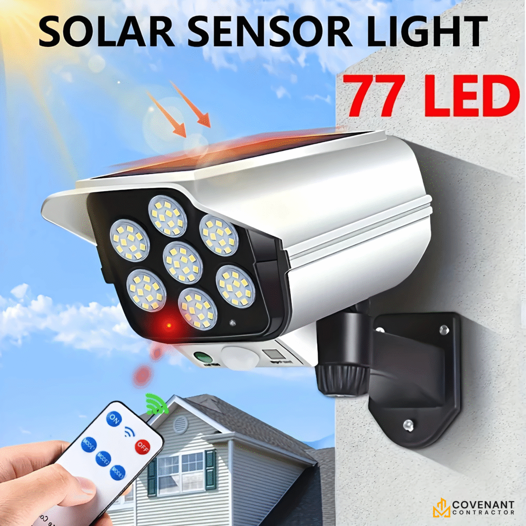 77-LED Security Camera Light – Solar-Powered Motion-Activated Surveillance System - Image 4