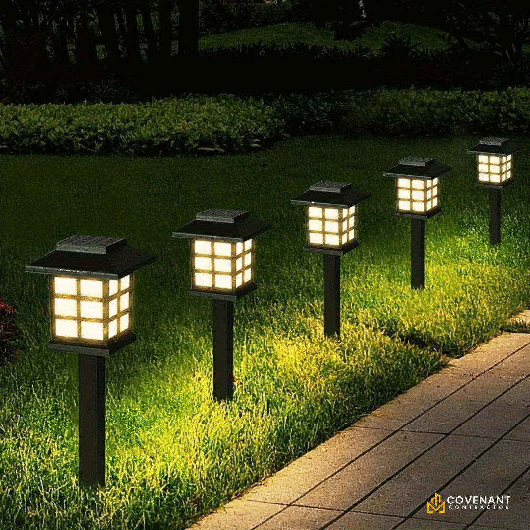 12-Pack Lantern-Style Garden Lights – Warm White LED Path Lighting Set - Image 4