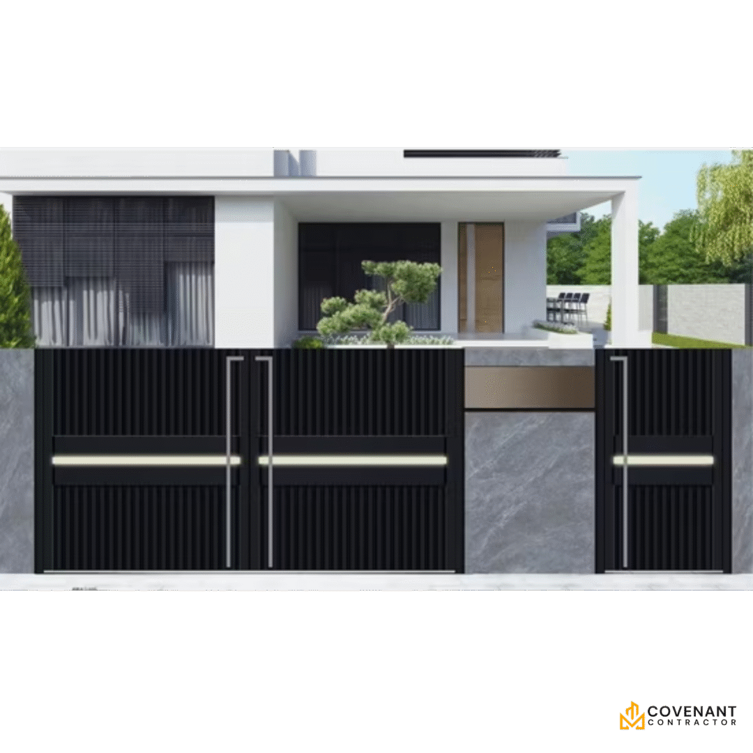 Elegant Modern Sliding Metal Security Gate with Access Control - Image 3