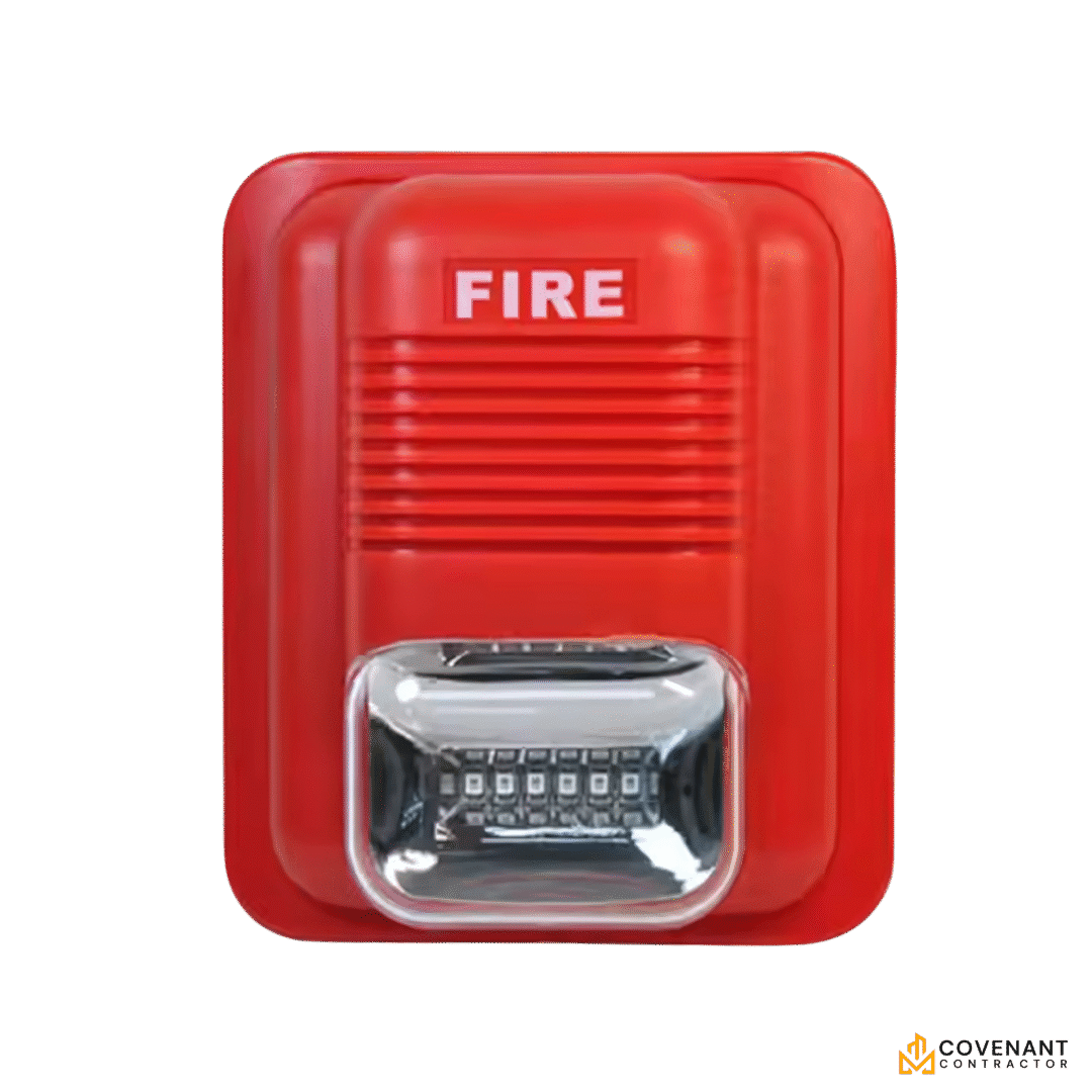 Fire Alarm Siren & Strobe – 110dB Audible/Visual Emergency Signal Device