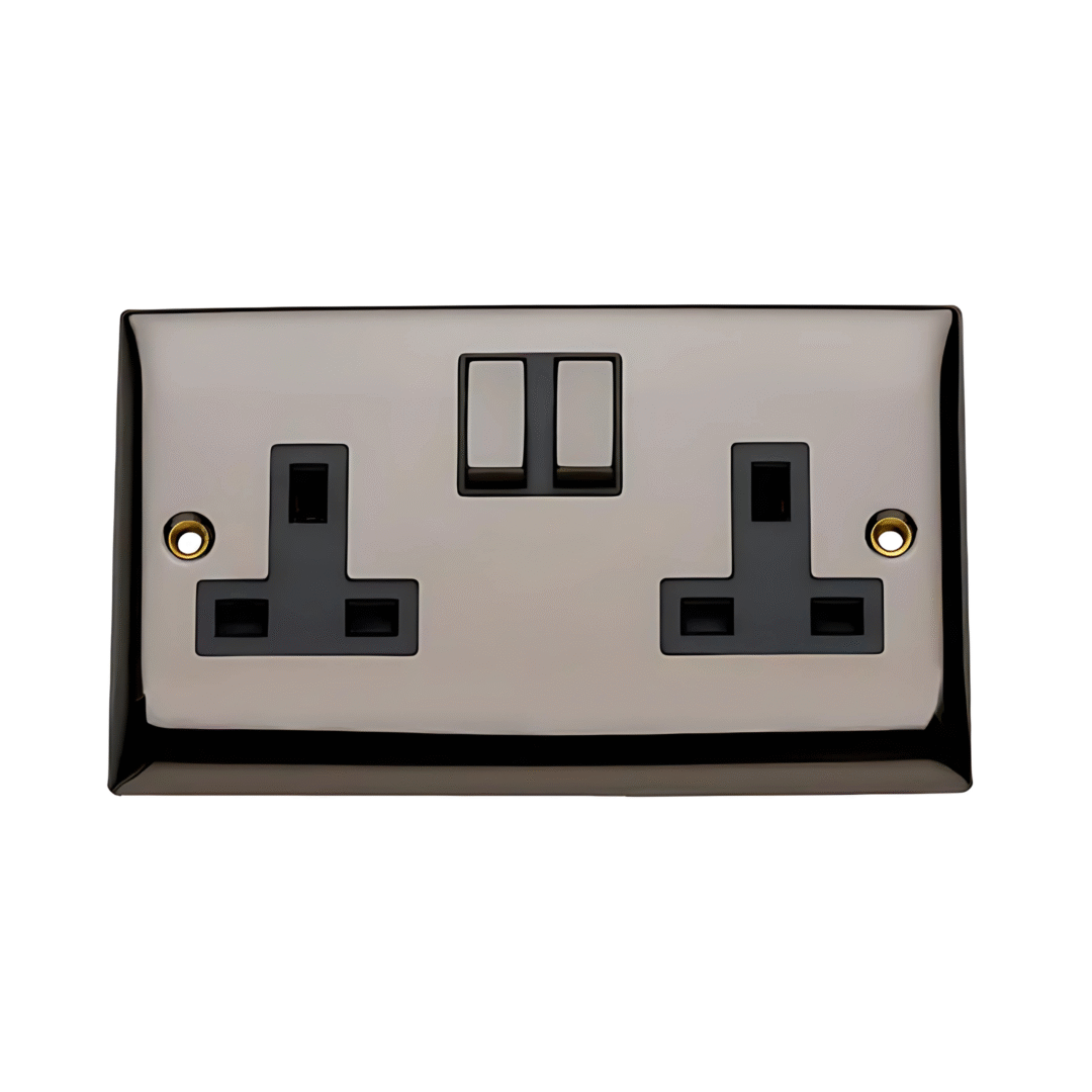 Double Switched Socket - Black Nickel - Image 2