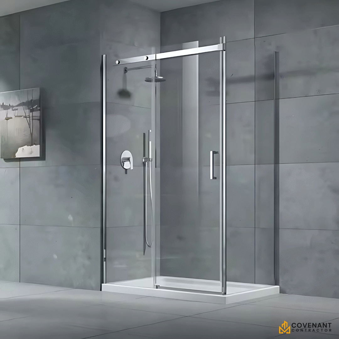 Stainless Steel Frameless Square Shower Enclosure - Image 3