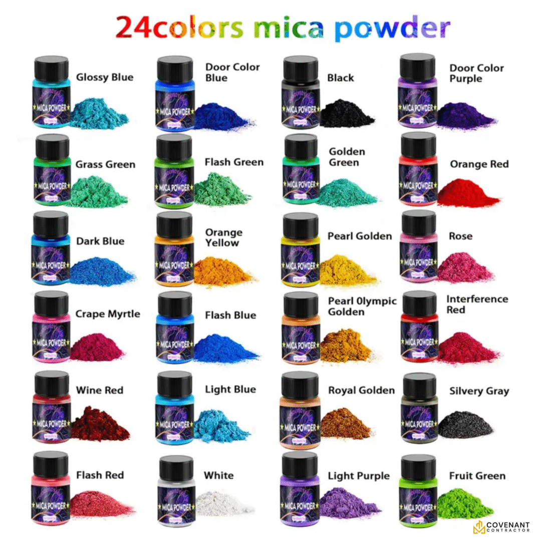 24-Color Pearlescent Mica Powder Set – UV Resin Pigment - Image 2