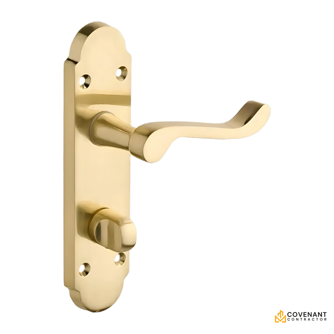 Brora Lever Bathroom Door Handle - Brushed Brass (Pair)