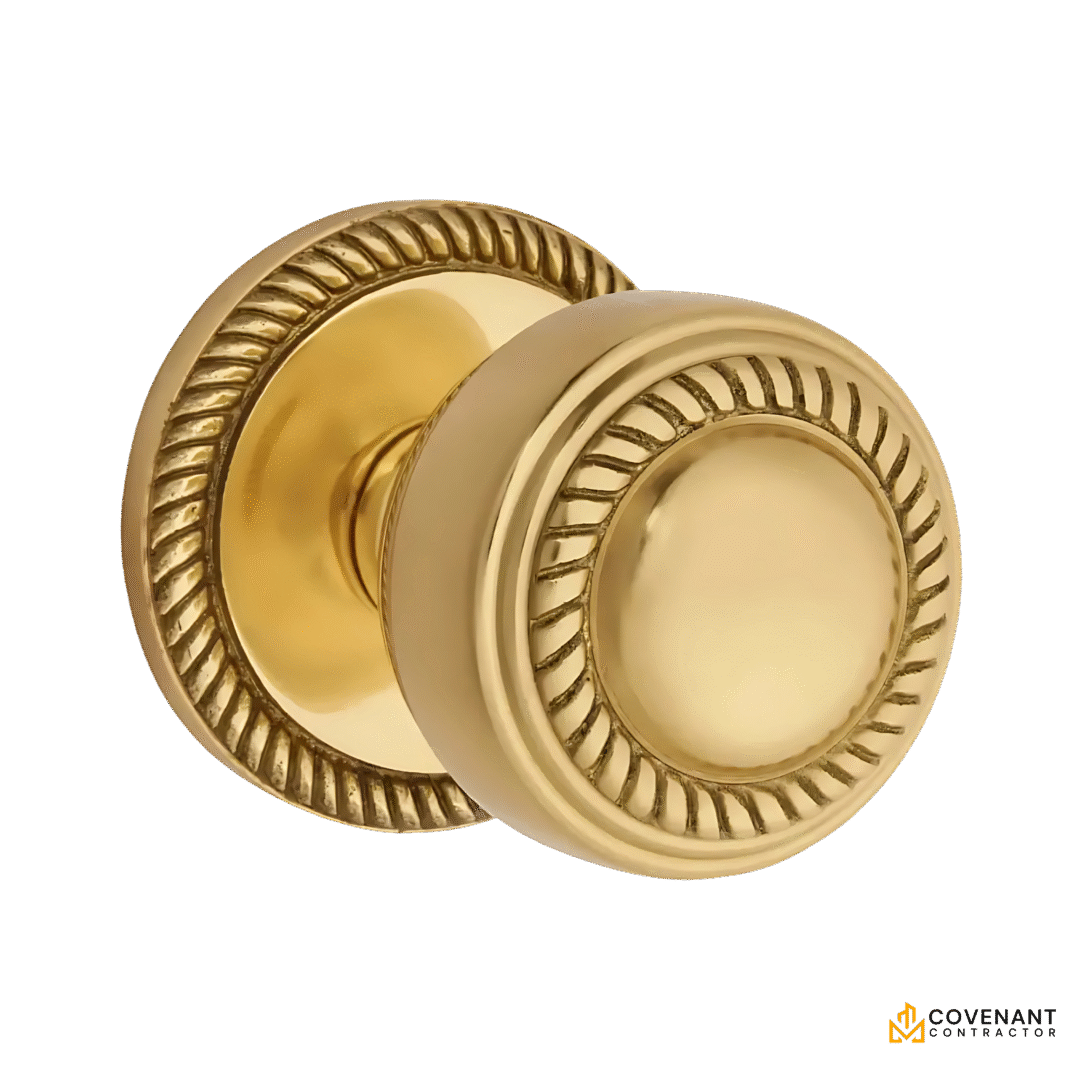 Georgian Centre Door Knob - 64mm - Polished Brass