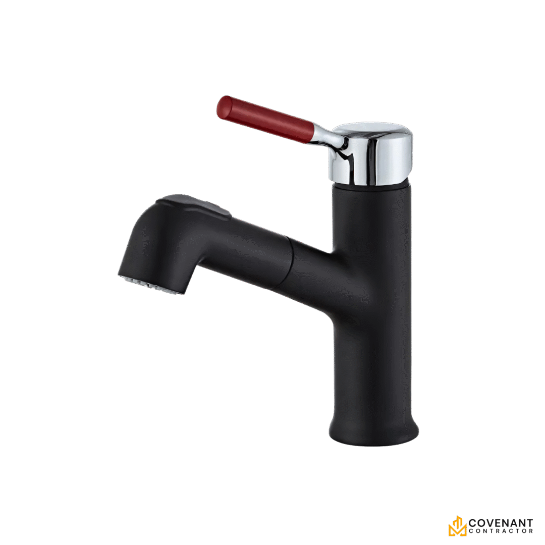 Matte Black Hot & Cold Adjustable Basin Faucet