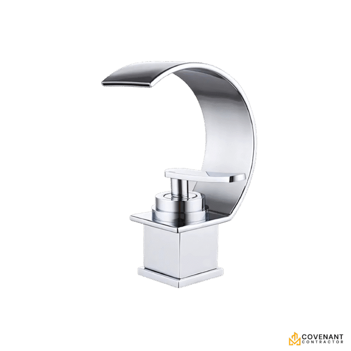 High-Arc Waterfall Spout Basin Faucet